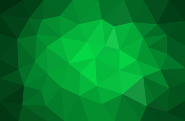 Vector low poly style illustration abstract geometric background made with different green geometric shapes