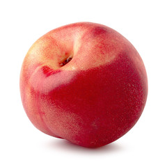 Ripe fresh Nectarine fruit isolated on white background.