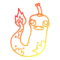 warm gradient line drawing cartoon hot chilly