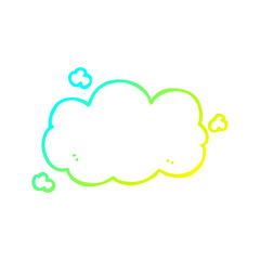 cold gradient line drawing cartoon cloud