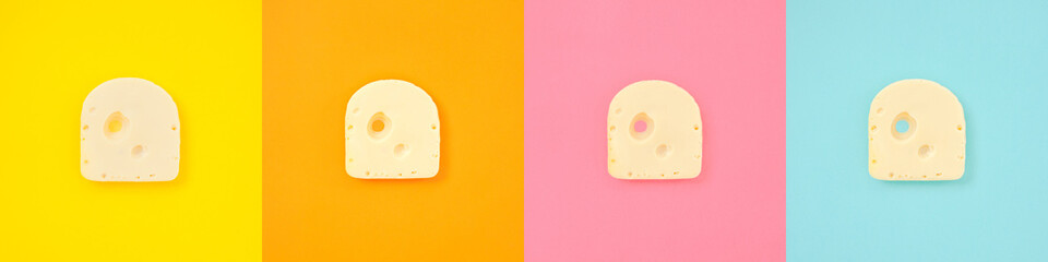 Cheese piece collage set