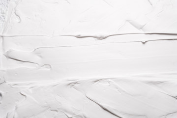 White foam texture abstract art background. Plaster wall design surface. Copy space.