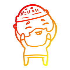 warm gradient line drawing cartoon happy bearded man