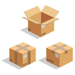 Fototapeta premium Brown paper box vector.