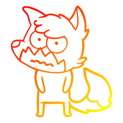warm gradient line drawing cartoon annoyed fox