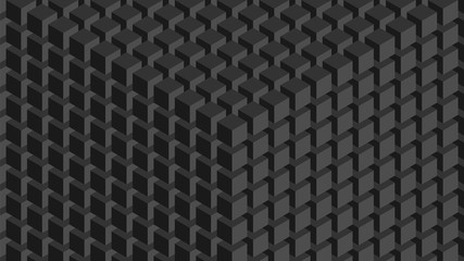 Trendy widescreen geometric background in isometric style. Wall of cubes.