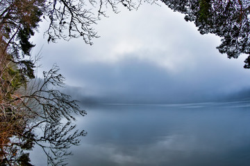 Pavin lake, Auvergne, France.