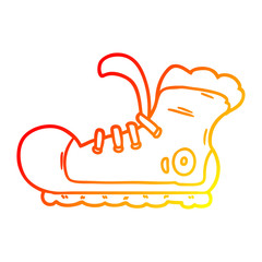 warm gradient line drawing cartoon sneaker