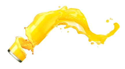 Deurstickers splashing orange juice with oranges © lotus_studio