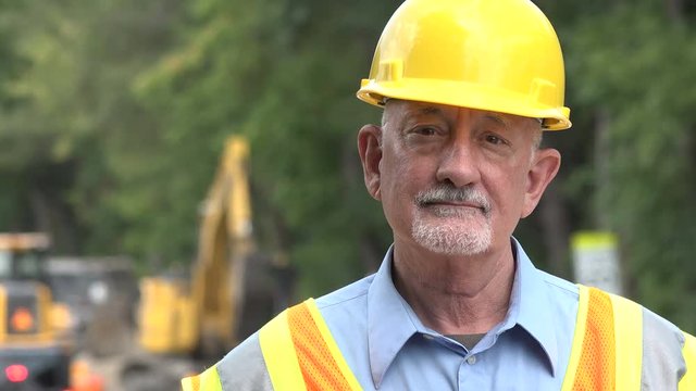 Portrait of an older construction worker