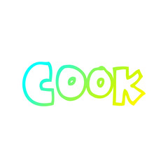 cold gradient line drawing cartoon word cook