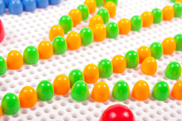 Multicolor plastic constructor close up