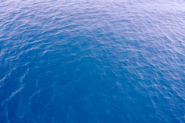 Beach top view with pattern wave. Stock photo image of blue color deep ocean water, sea surface. Soft blue ocean wave, turquoise waves, clear water surface. Nature surface background texture design