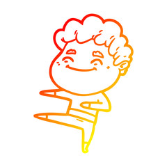 warm gradient line drawing cartoon friendly man