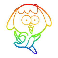 Obraz premium rainbow gradient line drawing cute cartoon dog
