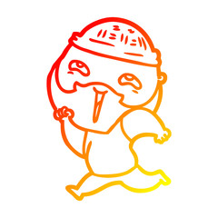 warm gradient line drawing cartoon happy bearded man