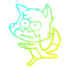 cold gradient line drawing cartoon annoyed fox