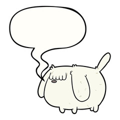 cute funny cartoon dog and speech bubble