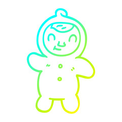 cold gradient line drawing cartoon human baby