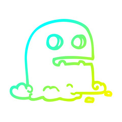 cold gradient line drawing cartoon spooky ghost