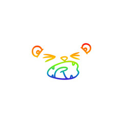 rainbow gradient line drawing cartoon lion