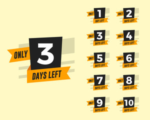 Number of days left with orange ribbon for promotional banner