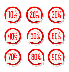 Collection of colorful modern badges and labels