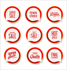 Collection of colorful modern badges and labels