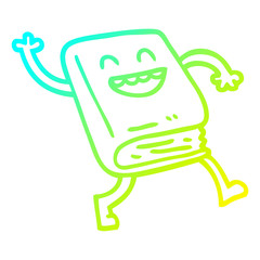 cold gradient line drawing cartoon dancing book