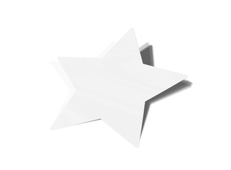Star shaped sticker mockup isolated on white 3D rendering