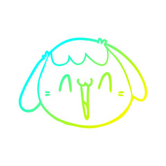 cold gradient line drawing cartoon dog face