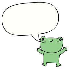 cartoon frog and speech bubble