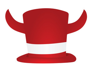 Red hat with horns. vector illustration