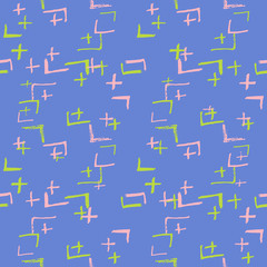 Tie Dye Japanese Geometric Autumn Seamless Pattern. Scribble Cartoon Doodle Craft Texture. Boho Tie Dye Wash Batik. Geo Wabi Sabi Minimalist Kimono Print. Scribble Craft Doodle Seamless Collage