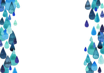 Abstract rain drop watercolor hand painting for decoration on artwork.