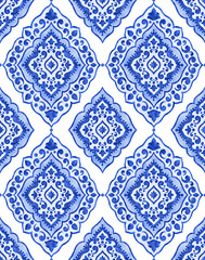 Watercolor blue pattern - 275607780