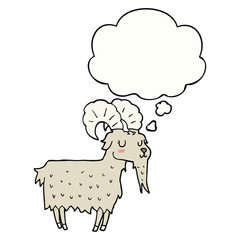 cartoon goat and thought bubble