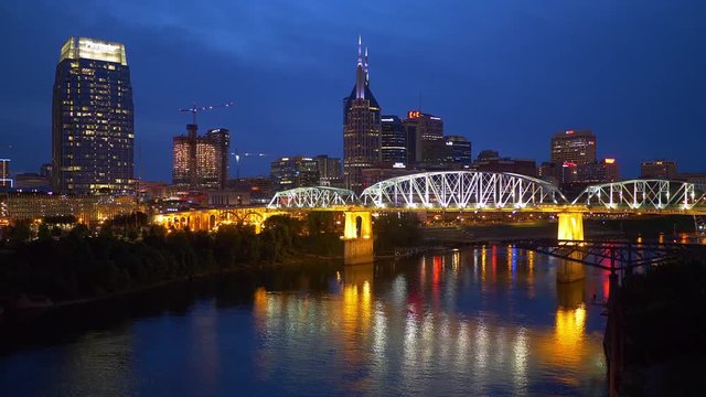 Nashville by night - view over the skyline - travel photography