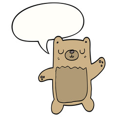 cartoon bear and speech bubble