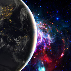 Earth and space. The elements of this image furnished by NASA.