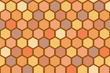 Vector high quality seamless pattern background made with brown and yellow bee cells hexagons