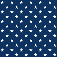 Vector seamless pattern illustration made with many white stars on dark blue background 