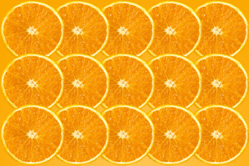 background of half cut orange on orange background