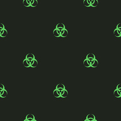 Vector illustration of toxic danger concept with the biohazard symbol seamless pattern background