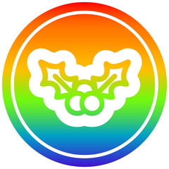 christmas holly in rainbow spectrum