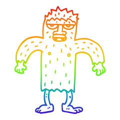 rainbow gradient line drawing cartoon yeti monster
