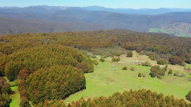 Stunning aerial view of Mansfield horse guest ranch, a type of agritourism.