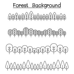 Forest landscape in panorama view vector illustration graphic design