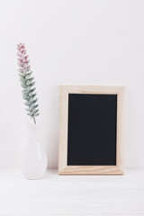 Flowers with a blackboard