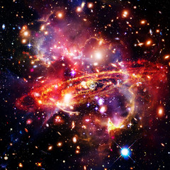 Obraz premium Space Background with Colorful Galaxy Cloud Nebula. The elements of this image furnished by NASA.